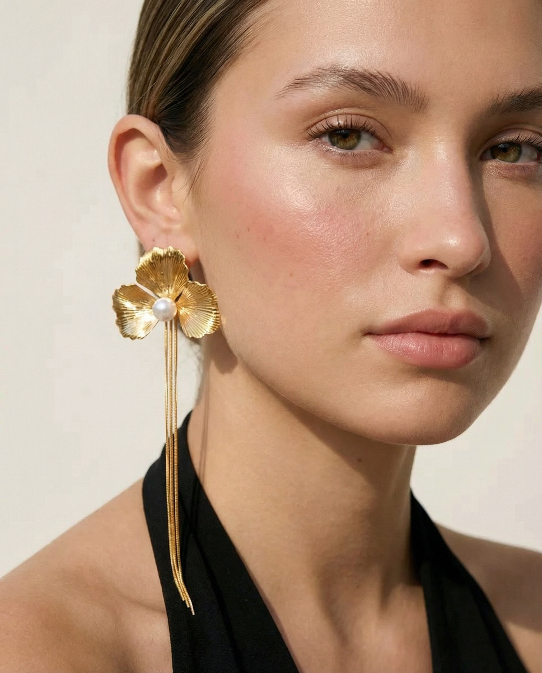 Orchid Pearl Drop Earrings