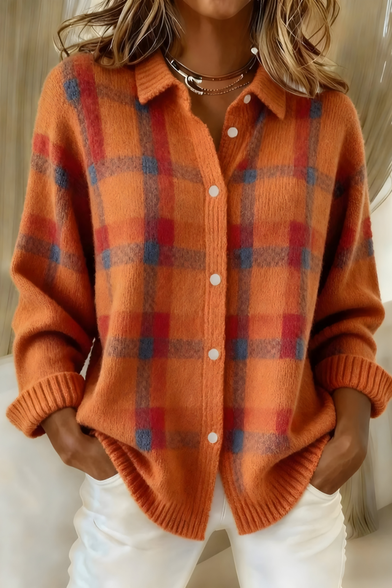 Mara – Checkered cardigan with a soft feel