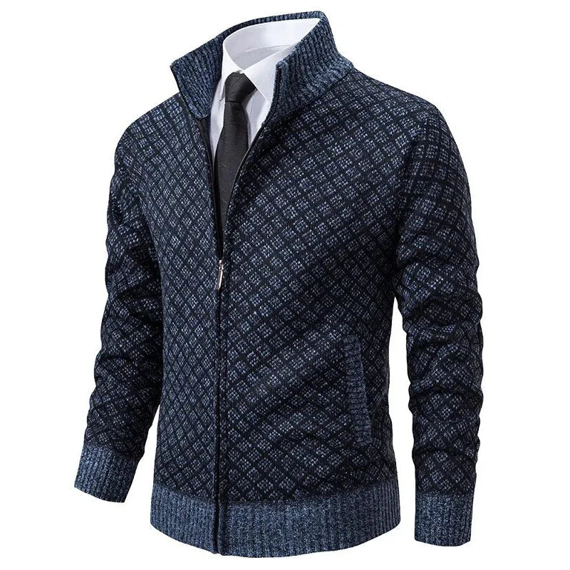 Alaric | Klassische Herren-Strickjacke mit Rautenmuster