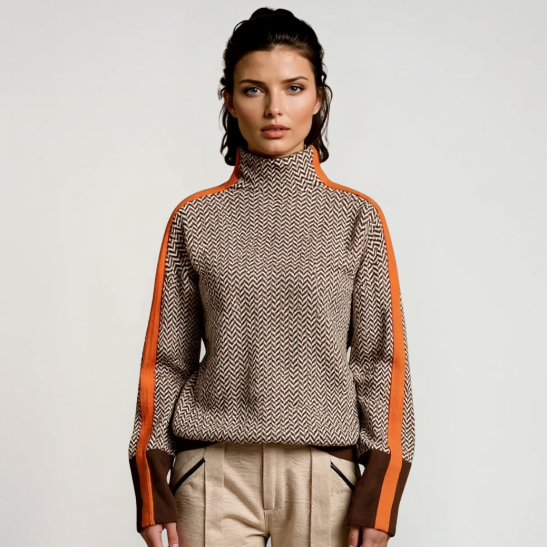 Helene | Turtleneck sweater with contrast stripes