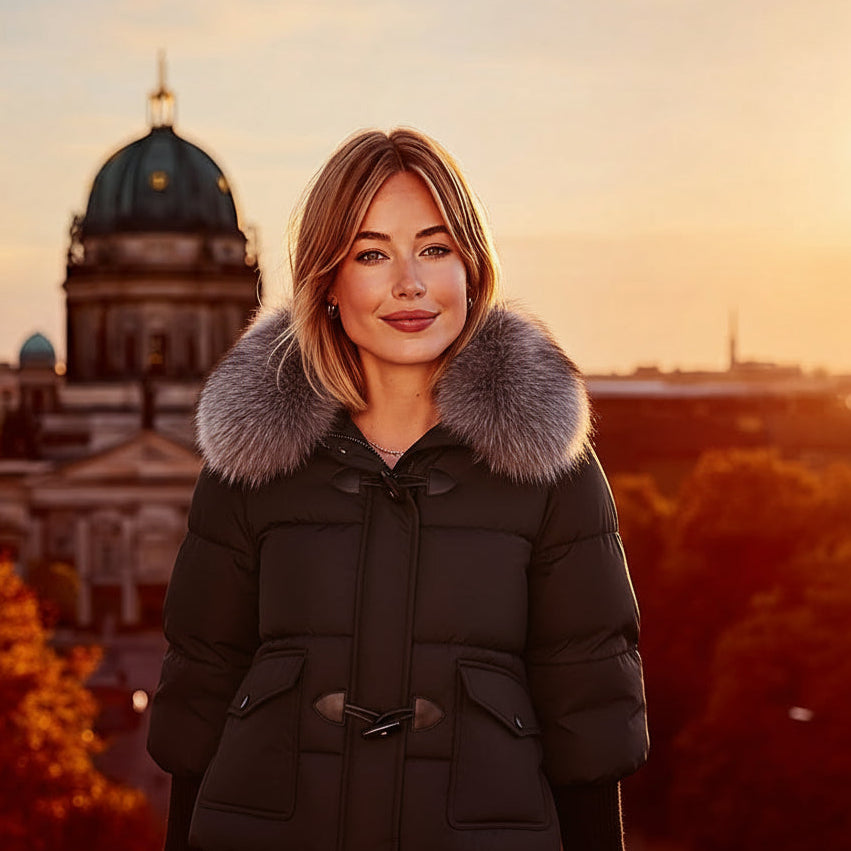 Noemi | Elegante Winterjacke mit luxuriösem Fellkragen