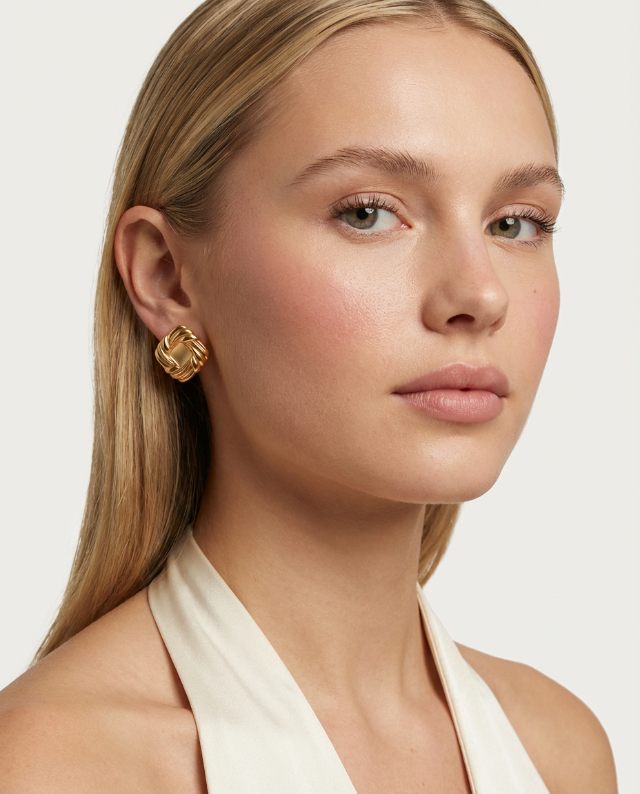 Vintage-Knoten-Ohrstecker