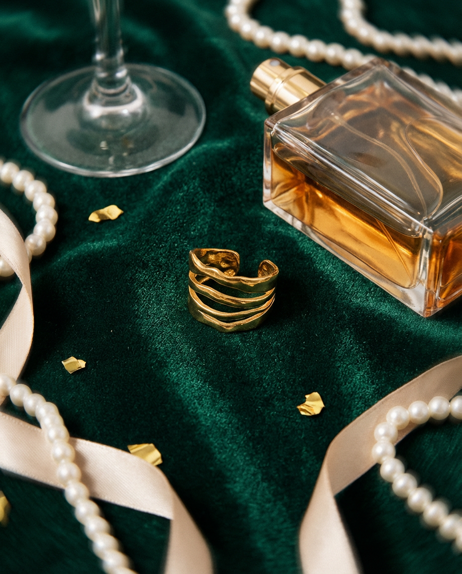 Ring mit wellenförmiger Textur