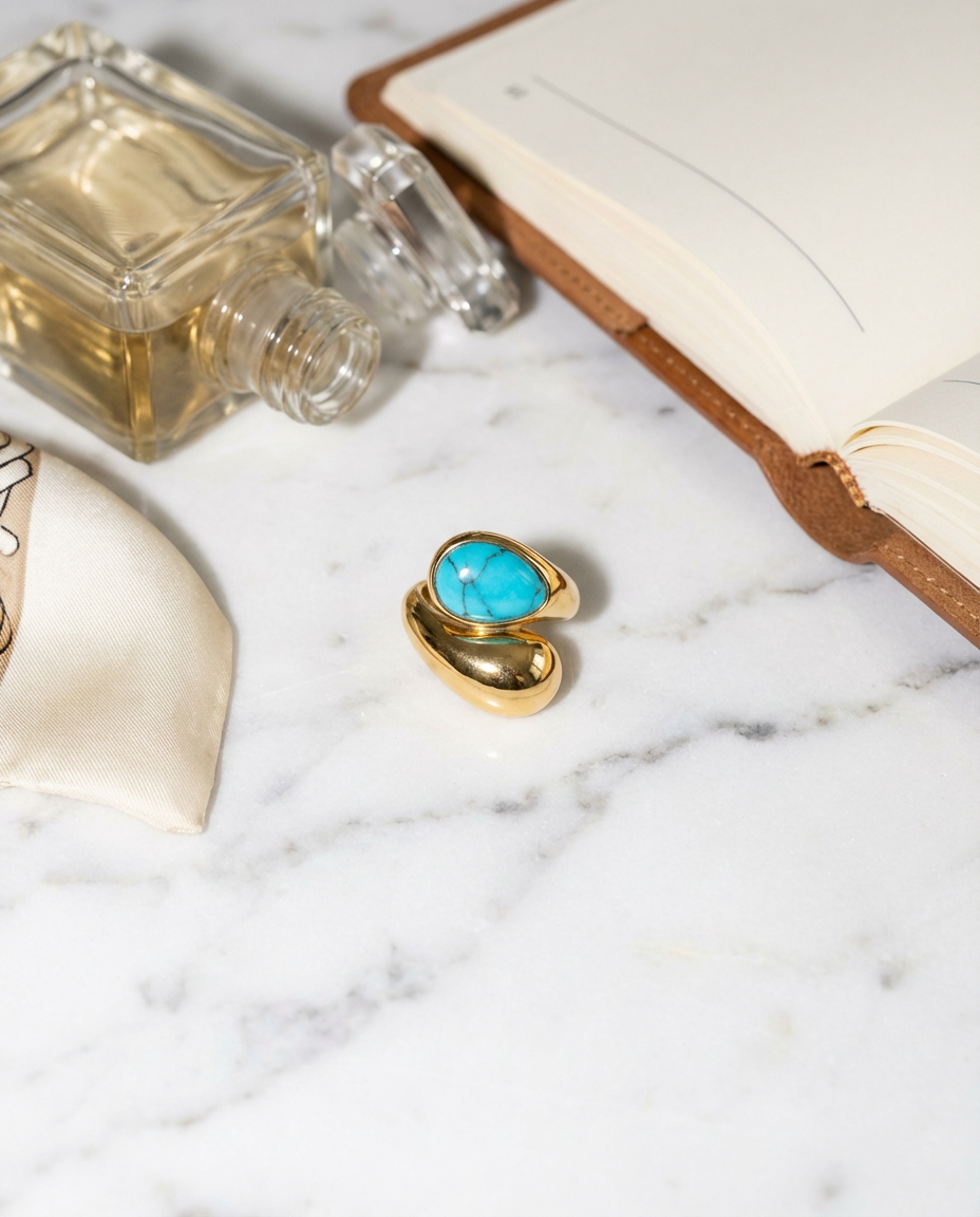 Türkisfarbener Kurvenring