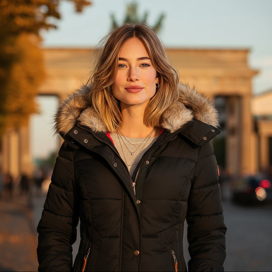 Elena – Warmer Wintermantel mit Fellfutter