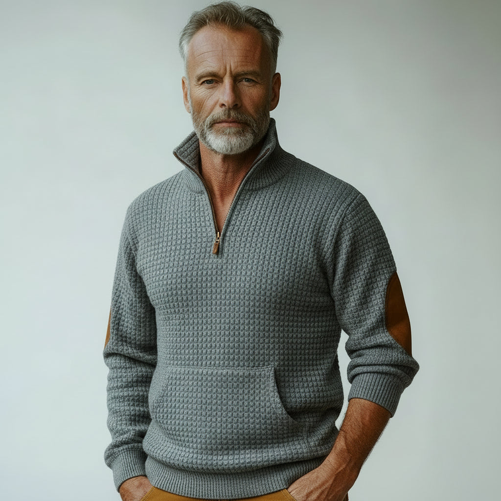 Lars | Waffle Half-Zip Sweatshirt