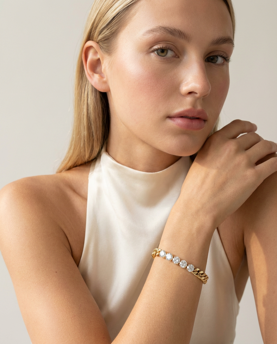 Aria Diamant-Tennisarmband Gold