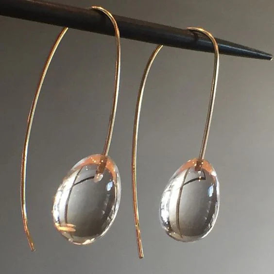Antike graue Kristallohrringe | Gold