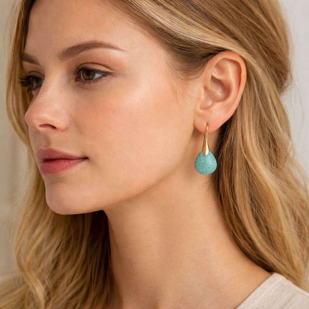 Tropfenohrringe mit Mondstein