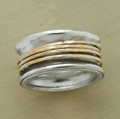 Goldene Draht-Ring in Vintage Silber