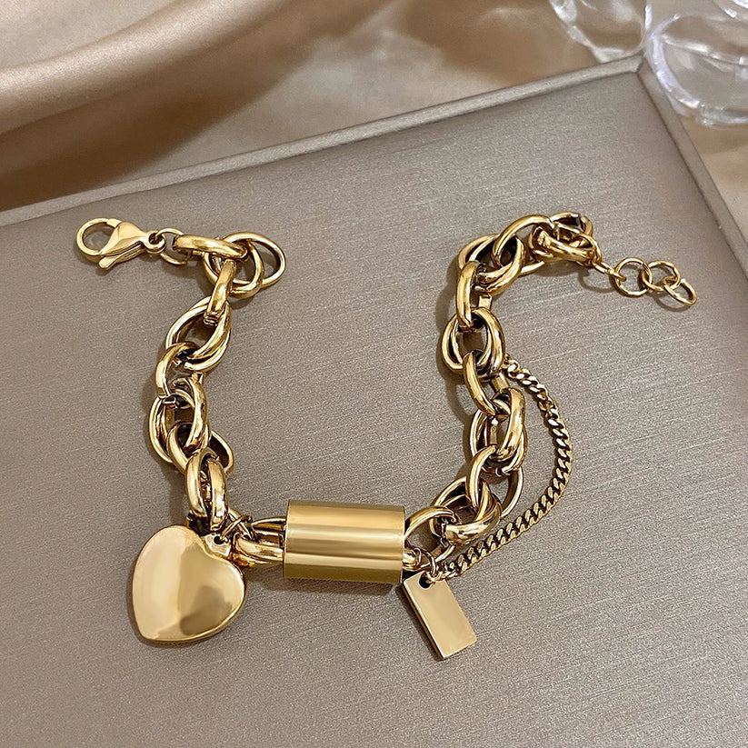 Herzförmiges Armband | Gold