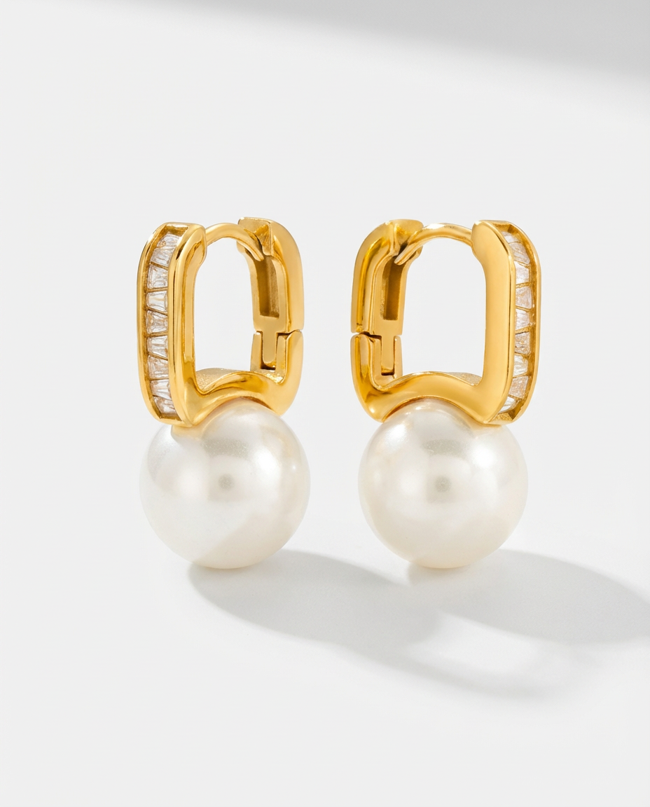 Perlen-Clip-Ohrringe