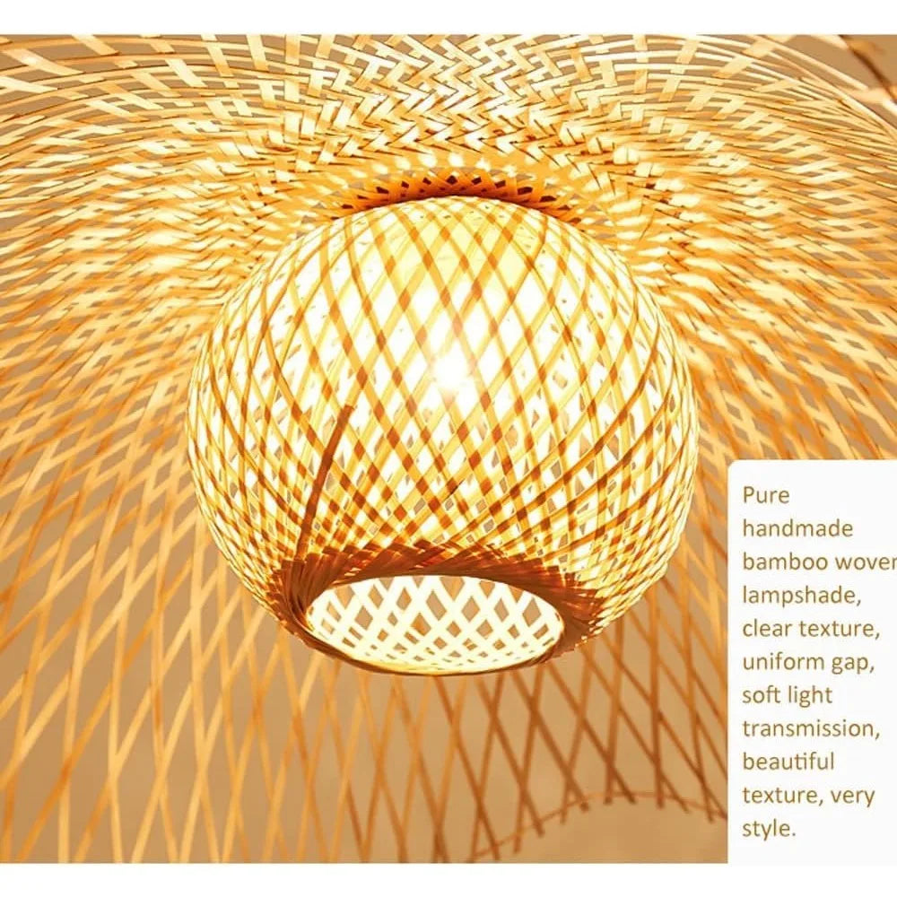 Håndlavet Bambus Loftlampe – 55 cm