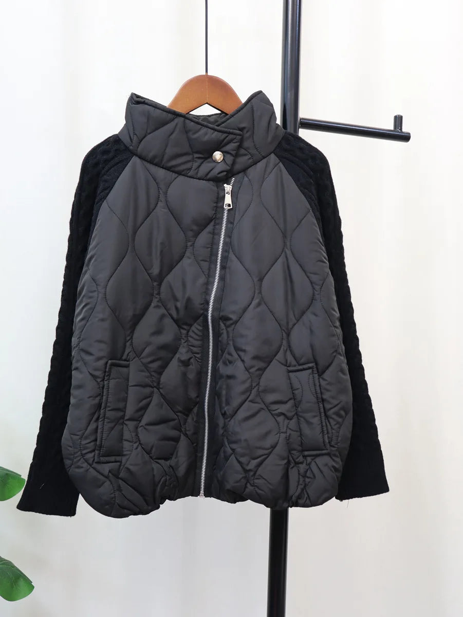 Autumn Fashion Coats Women Knitted Patchwork Long Sleeve Jcaket Women's Warm Female Elegant Casual Overcoat Loose Outerwear