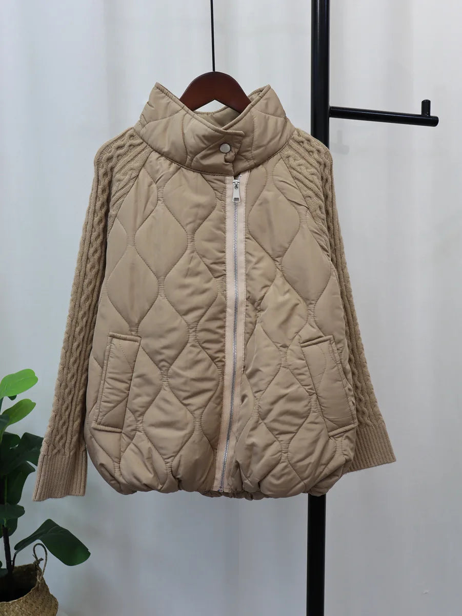 Autumn Fashion Coats Women Knitted Patchwork Long Sleeve Jcaket Women's Warm Female Elegant Casual Overcoat Loose Outerwear