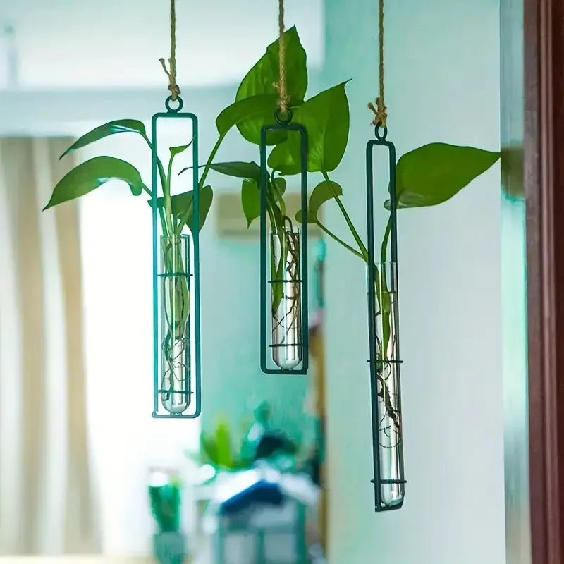 3 piezas: florero puntiagudo de Metal de moda, decoración de pared multifuncional para interiores y exteriores, colgante único para el hogar y el jardín
