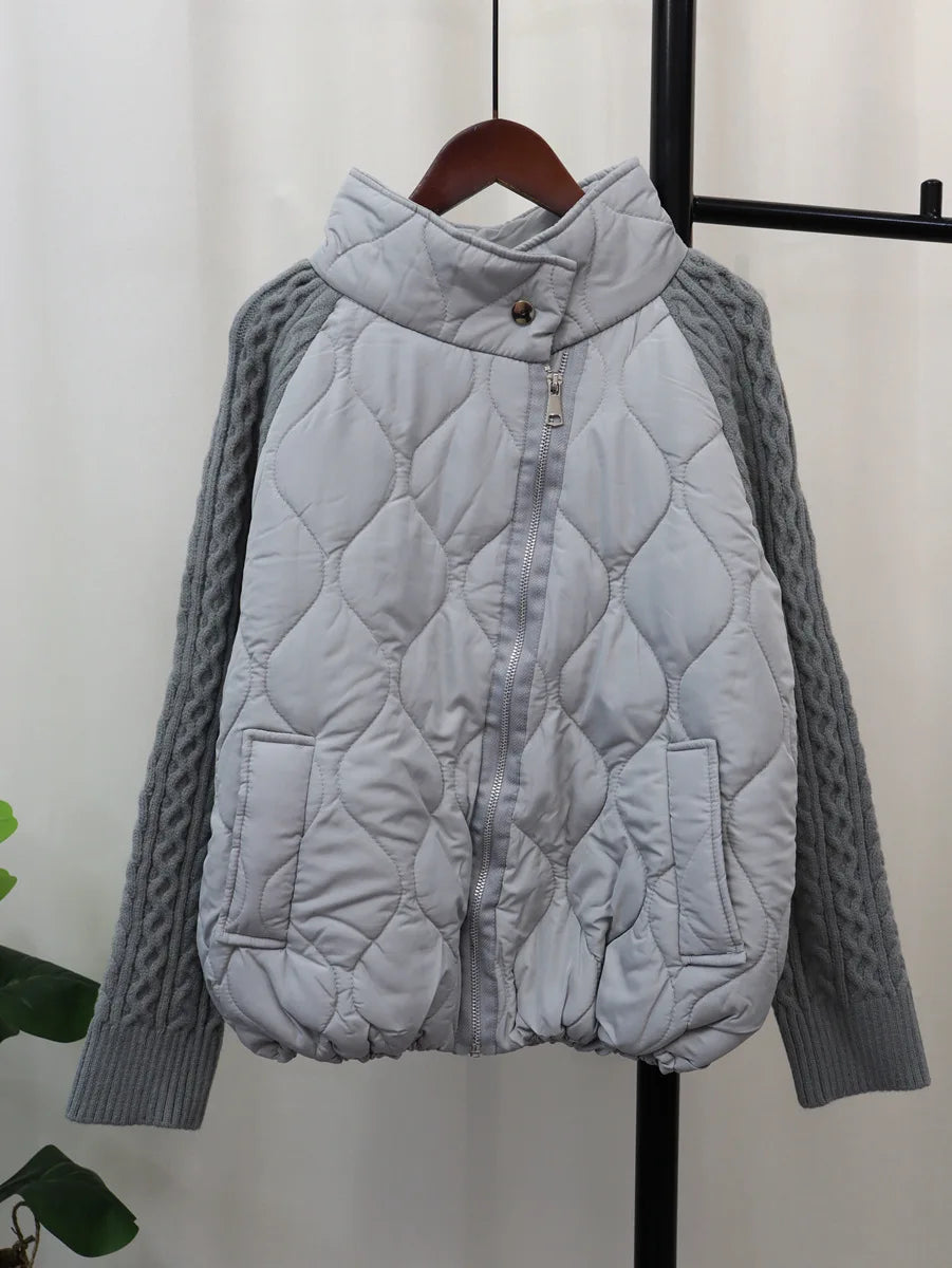 Autumn Fashion Coats Women Knitted Patchwork Long Sleeve Jcaket Women's Warm Female Elegant Casual Overcoat Loose Outerwear