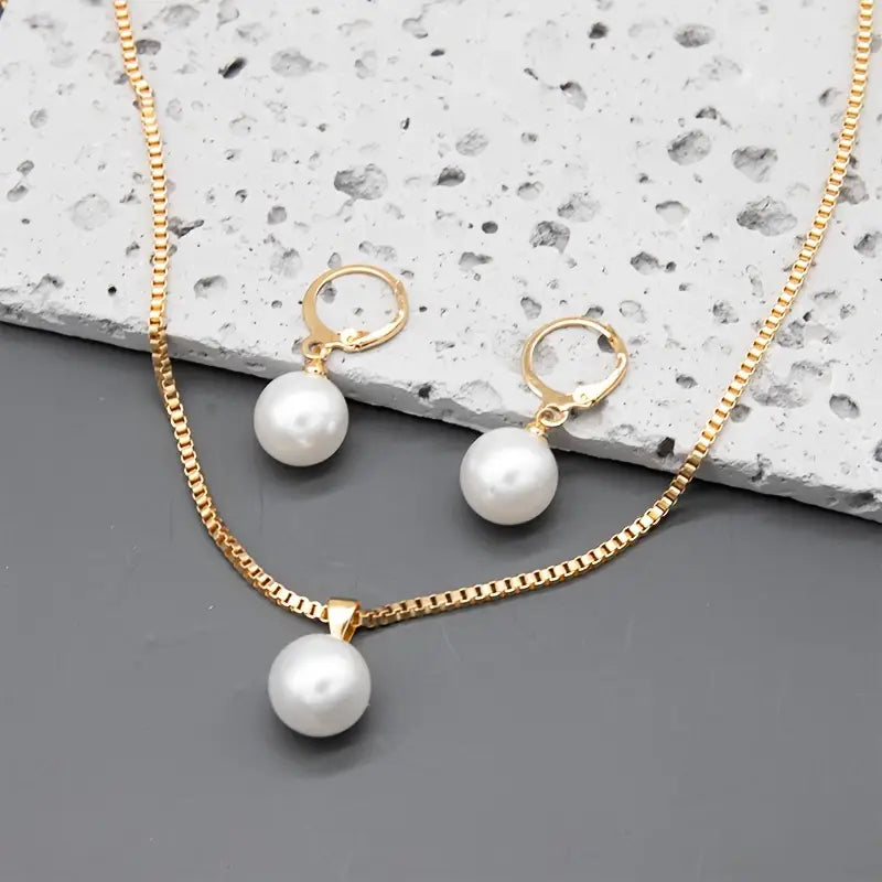 Schmuckset mit Perlen von Golden Grace | Gold