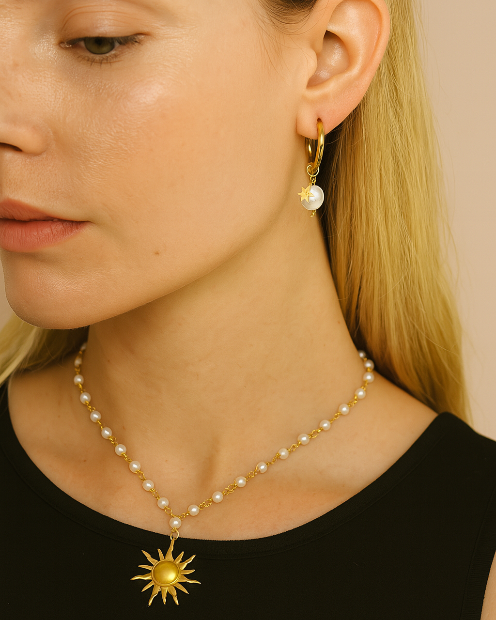 Solara Perlen-Sonnenhalskette
