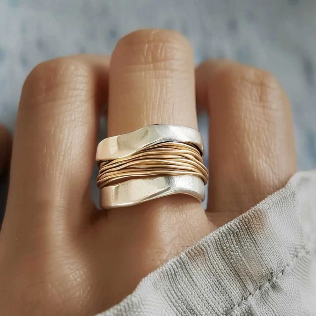 Silber-goldene Tetherring | Gemischtes Gold