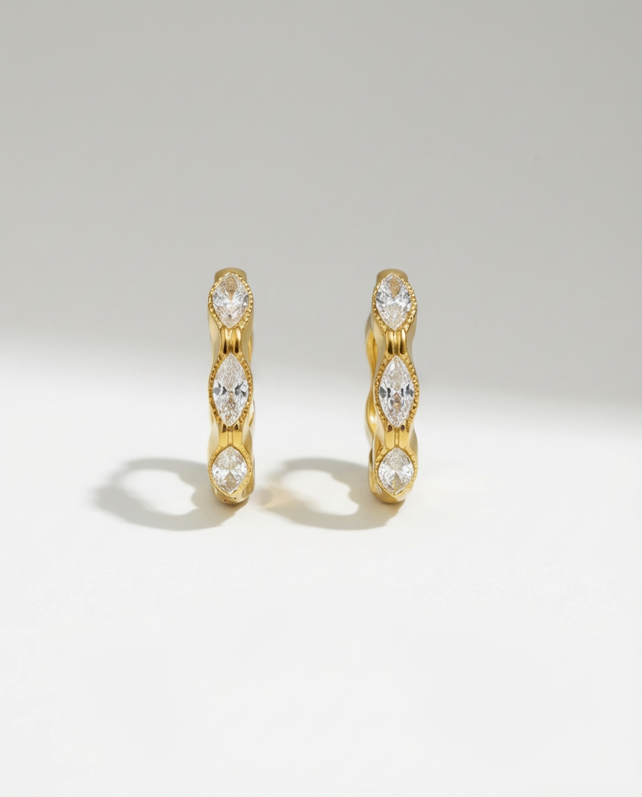 Marquise Wave Huggies