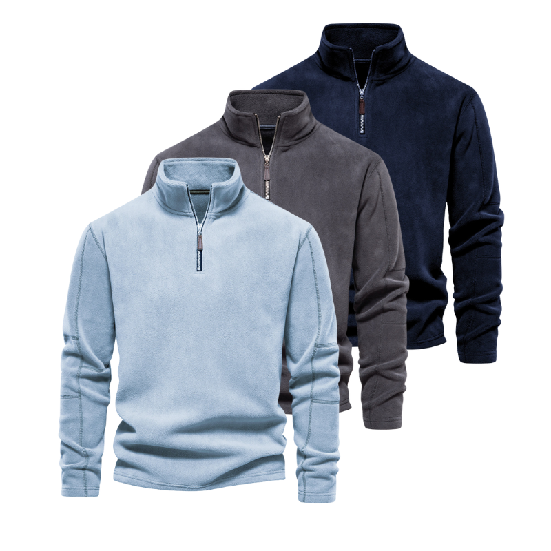 Björn | Warmer Half-Zip Herrenpullover mit Stehkragen