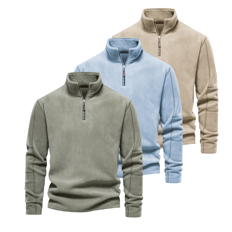 Björn | Warmer Half-Zip Herrenpullover mit Stehkragen