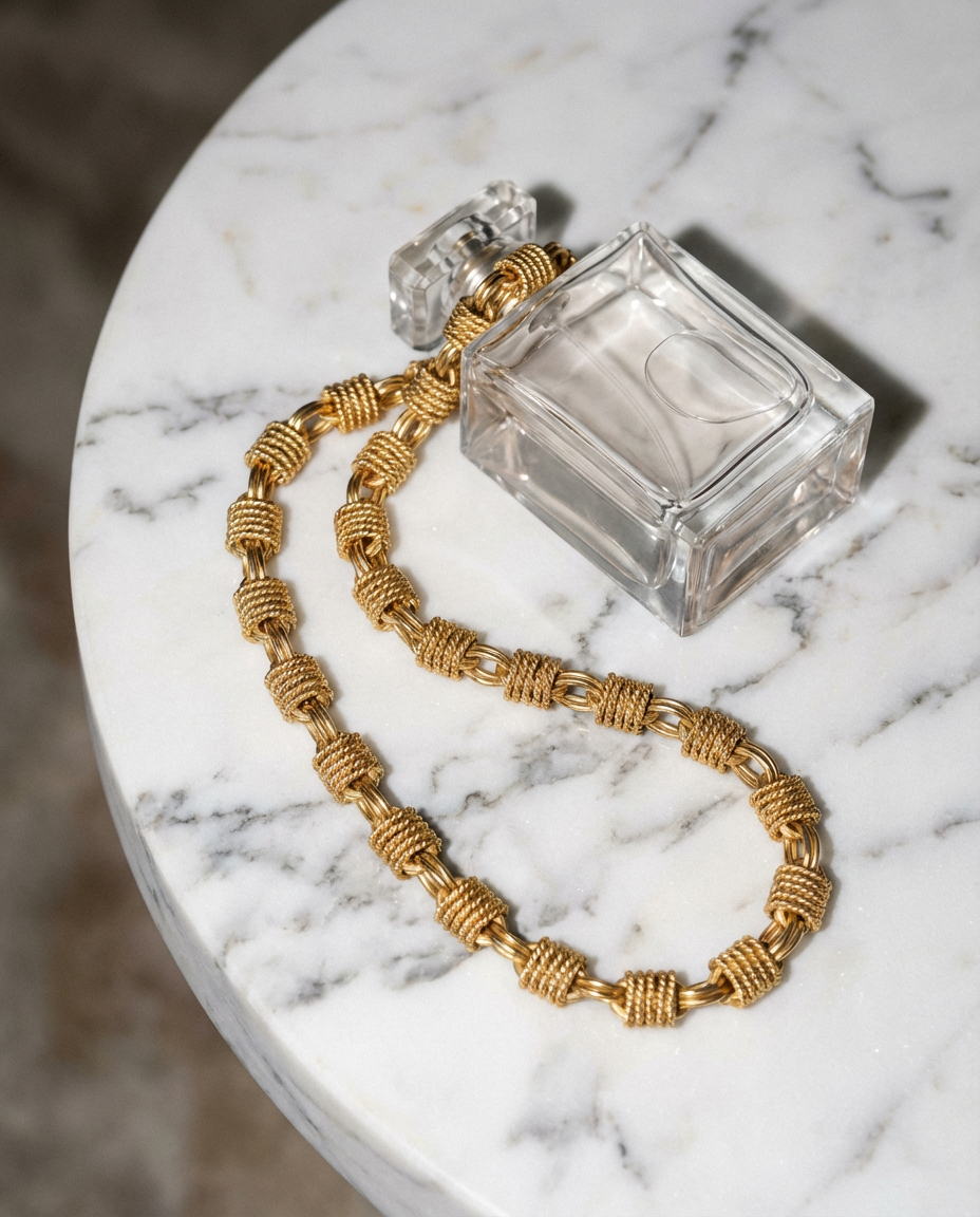 Halskette mit strukturierter Würfelkette