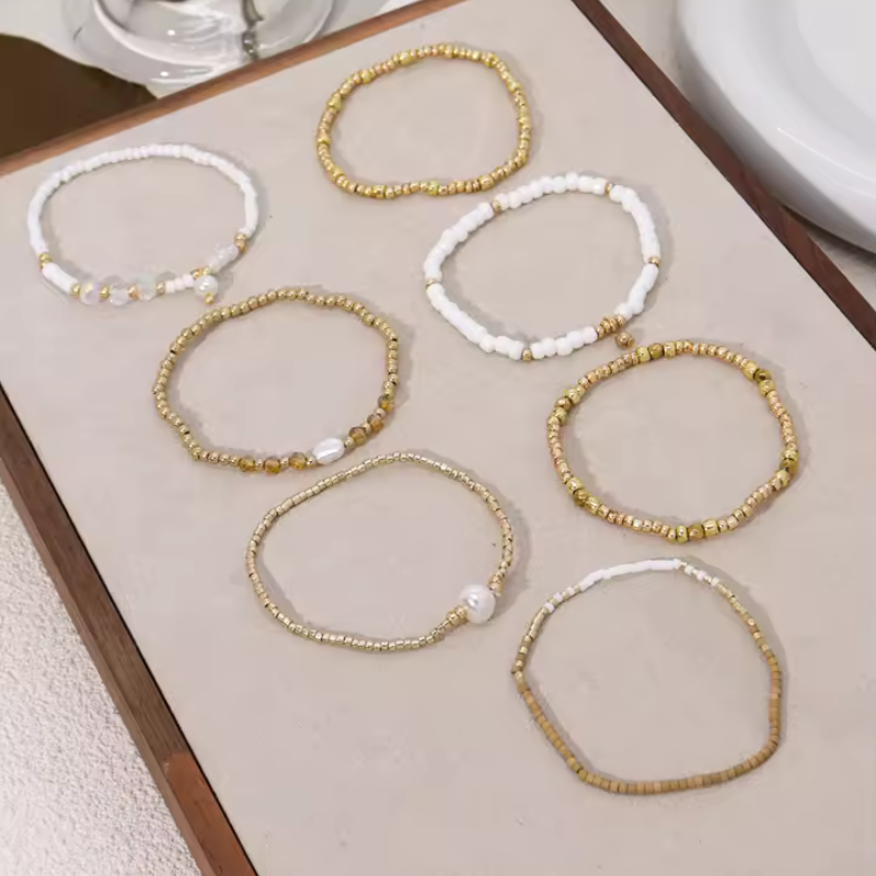 Bohemsk Perlenarmband-Set | Gemeinsam gegen Brustkrebs