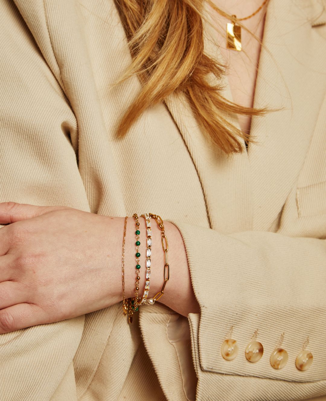 Blanche Chunky Paper Clip Armband