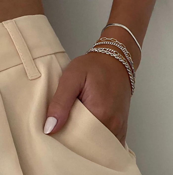 5-teiliges Armband-Set mit Kontrastgliedern