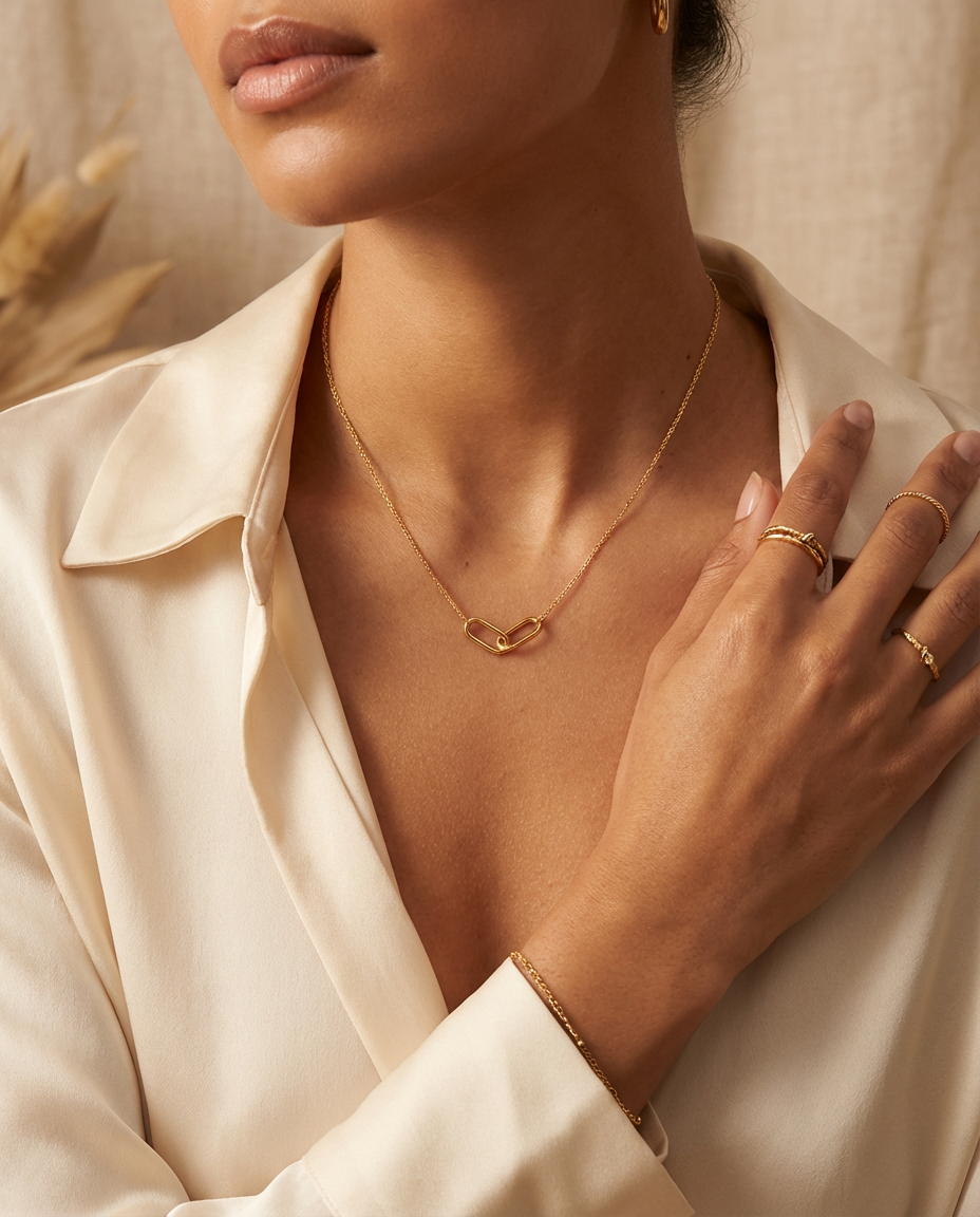 Sienna Paperclip Layered Necklace