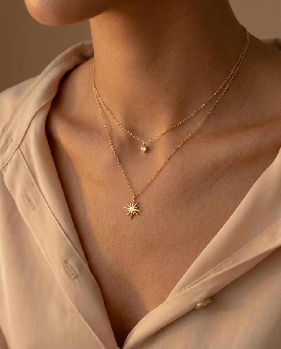 Luna Double Star Necklace