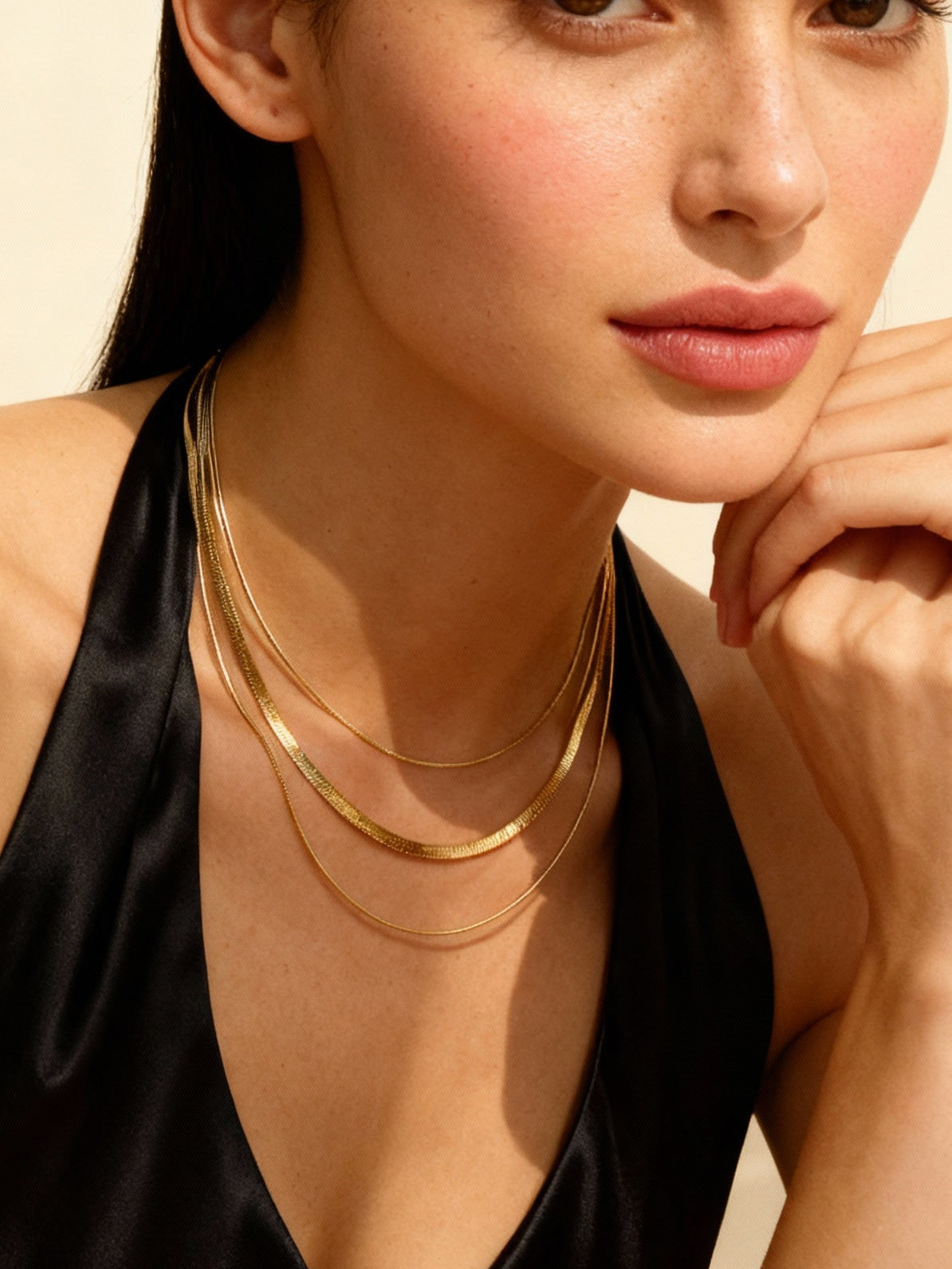 Éline Triple Layered Chain Necklace