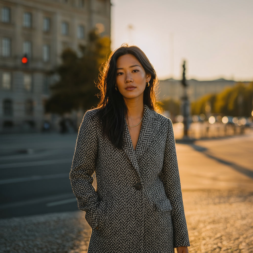 Claudine | Eleganter Tweedmantel