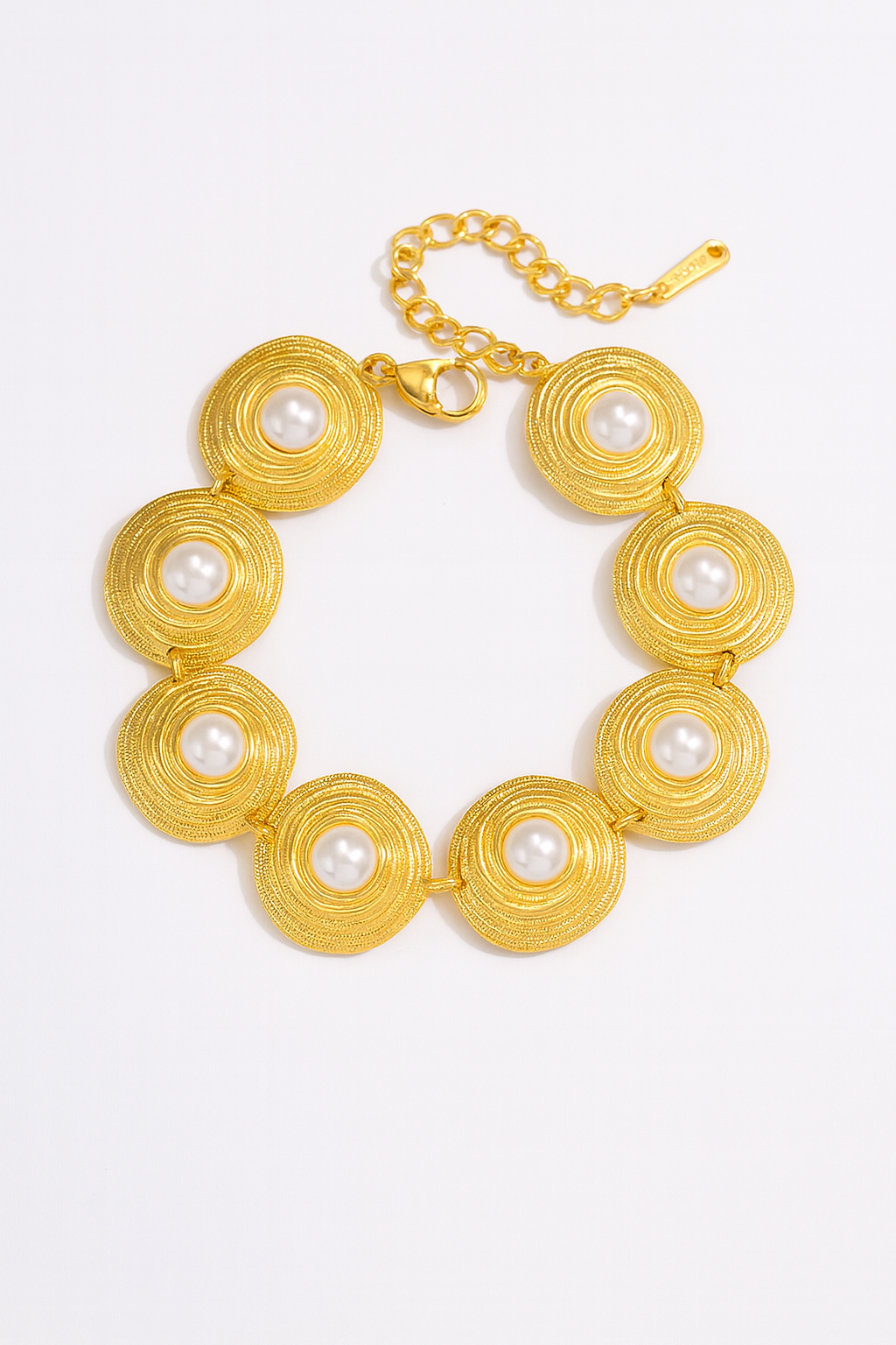 Perlenmedaillon-Armband