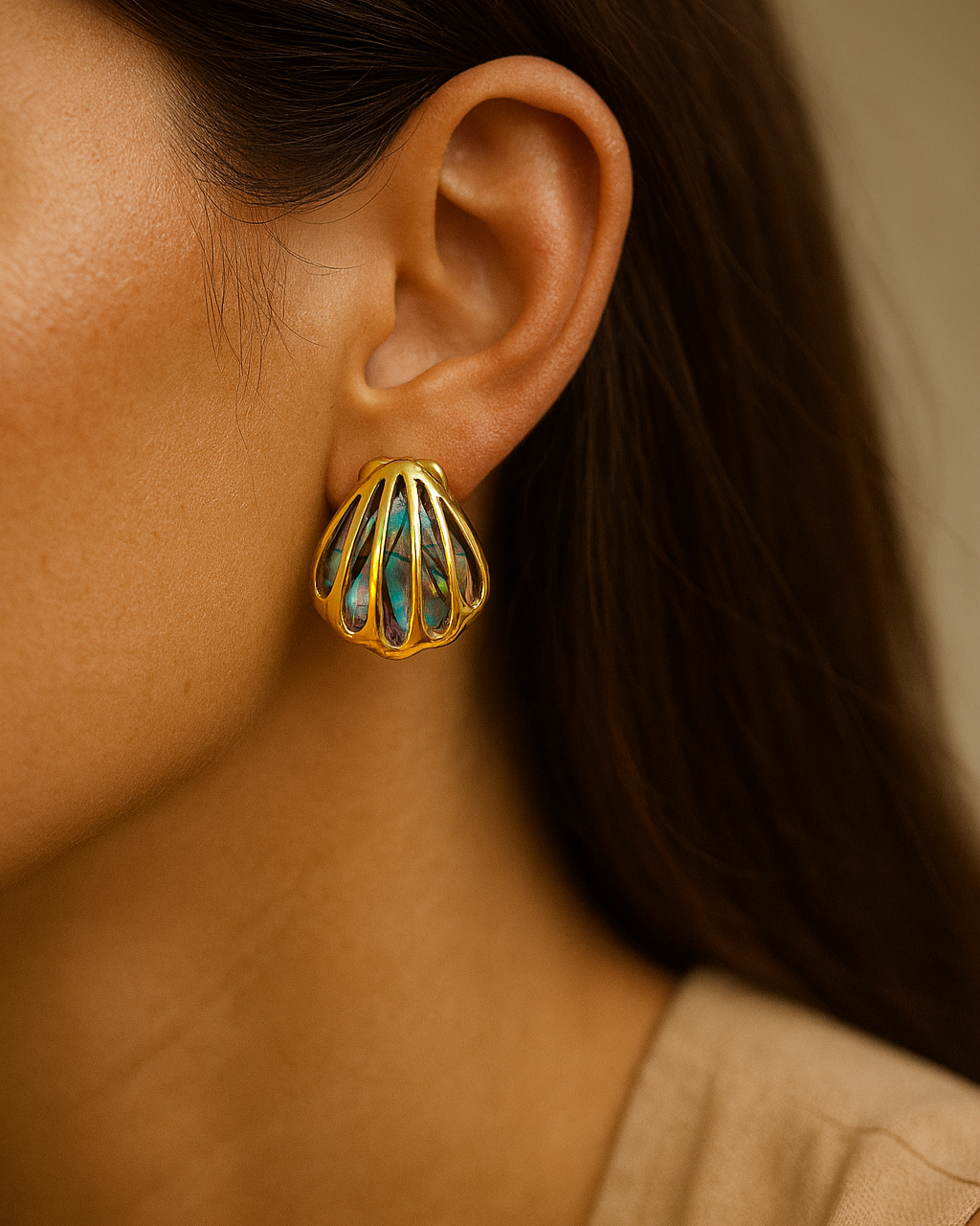 Ohrringe mit Muschelmuster