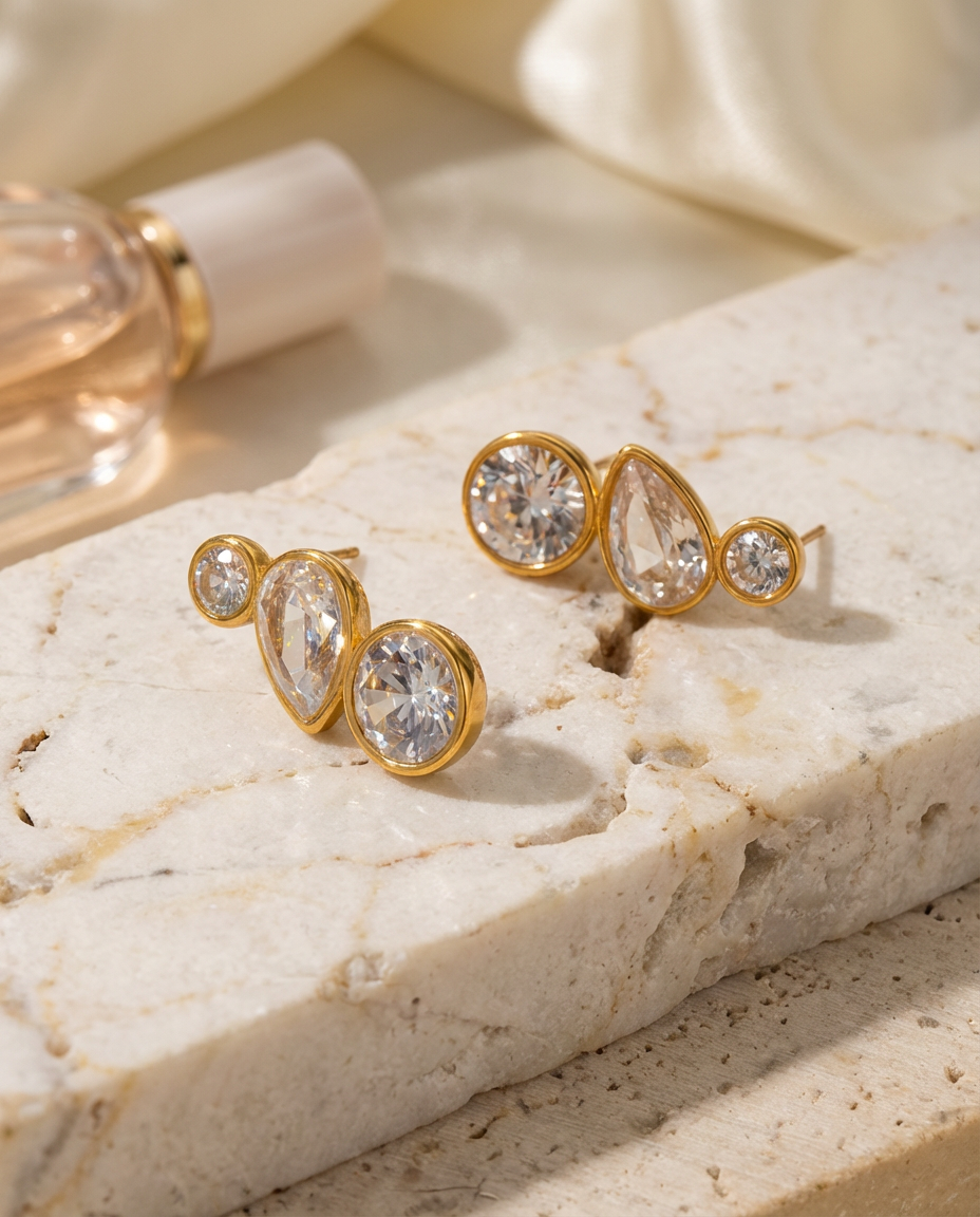 Cubic Zirconia Stud Earrings