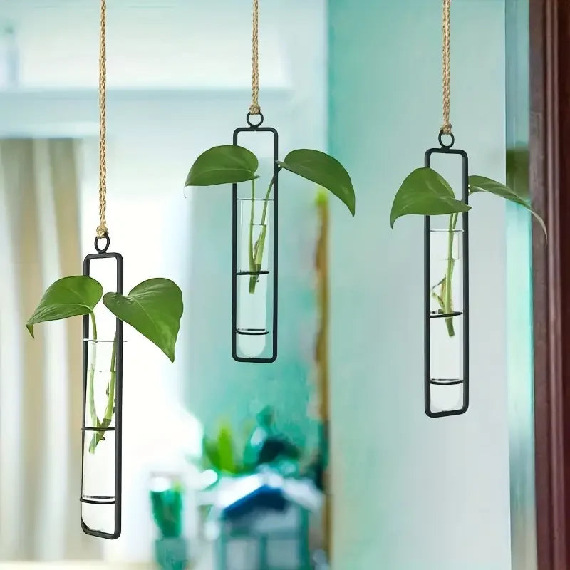 3 piezas: florero puntiagudo de Metal de moda, decoración de pared multifuncional para interiores y exteriores, colgante único para el hogar y el jardín