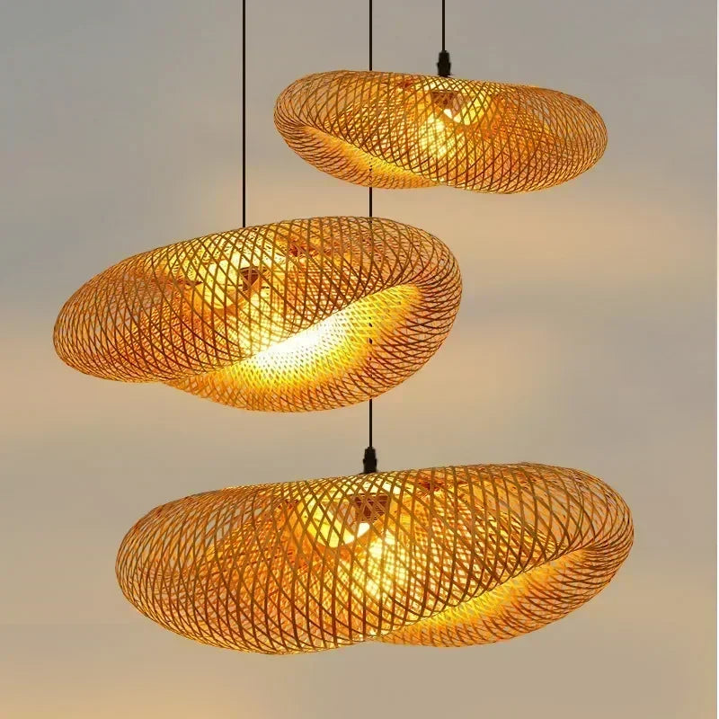 Håndvævet Bambus Loftlampe – 40/60/80 cm