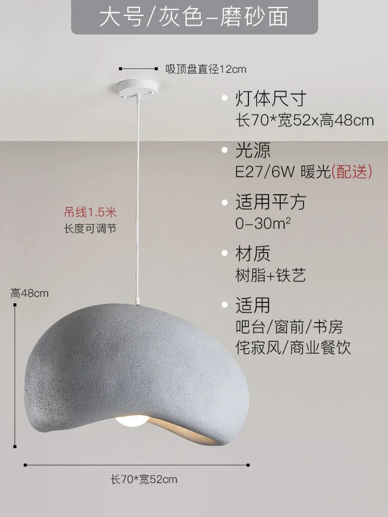 Wabi-Sabi Led Pendant Lights Japanese Bread Resin Hanging Lamp Dining Room Home Decor Coffee Loft Creative Luminaire Suspendu