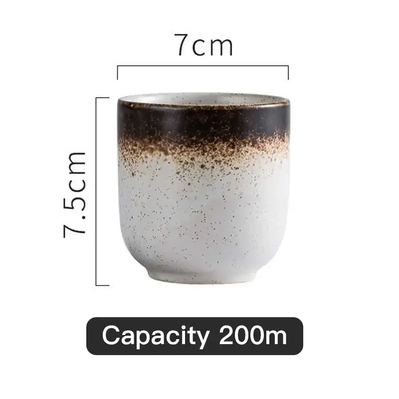 일본 도자기 빈티지 도자기 컵, 건강 라이프 스타일, 쿵푸 찻잔, 음료용기, 술 컵, 200ml, 128ml