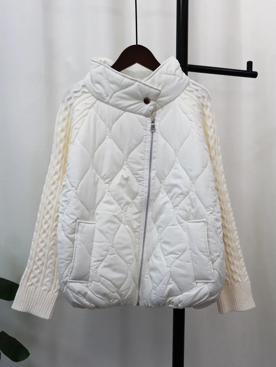 Autumn Fashion Coats Women Knitted Patchwork Long Sleeve Jcaket Women's Warm Female Elegant Casual Overcoat Loose Outerwear