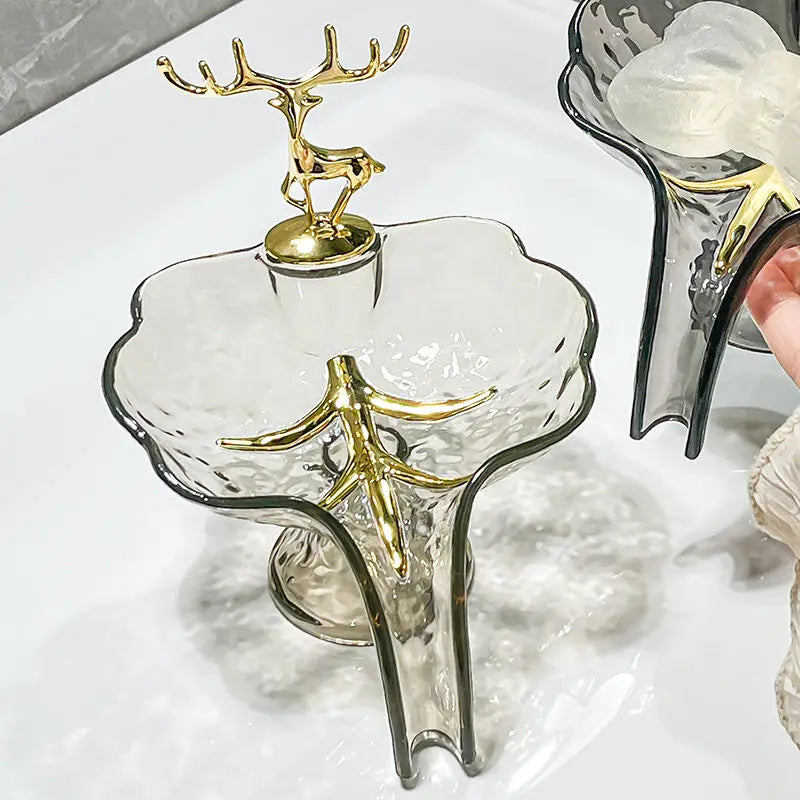 Luxury Deer Soap Box Toilet Soap Box Ins Home Bathroom Soap Storage Drain Storage Rack Soap Dish