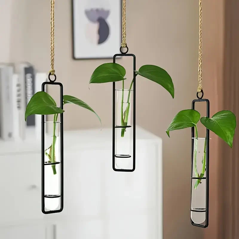 3 piezas: florero puntiagudo de Metal de moda, decoración de pared multifuncional para interiores y exteriores, colgante único para el hogar y el jardín
