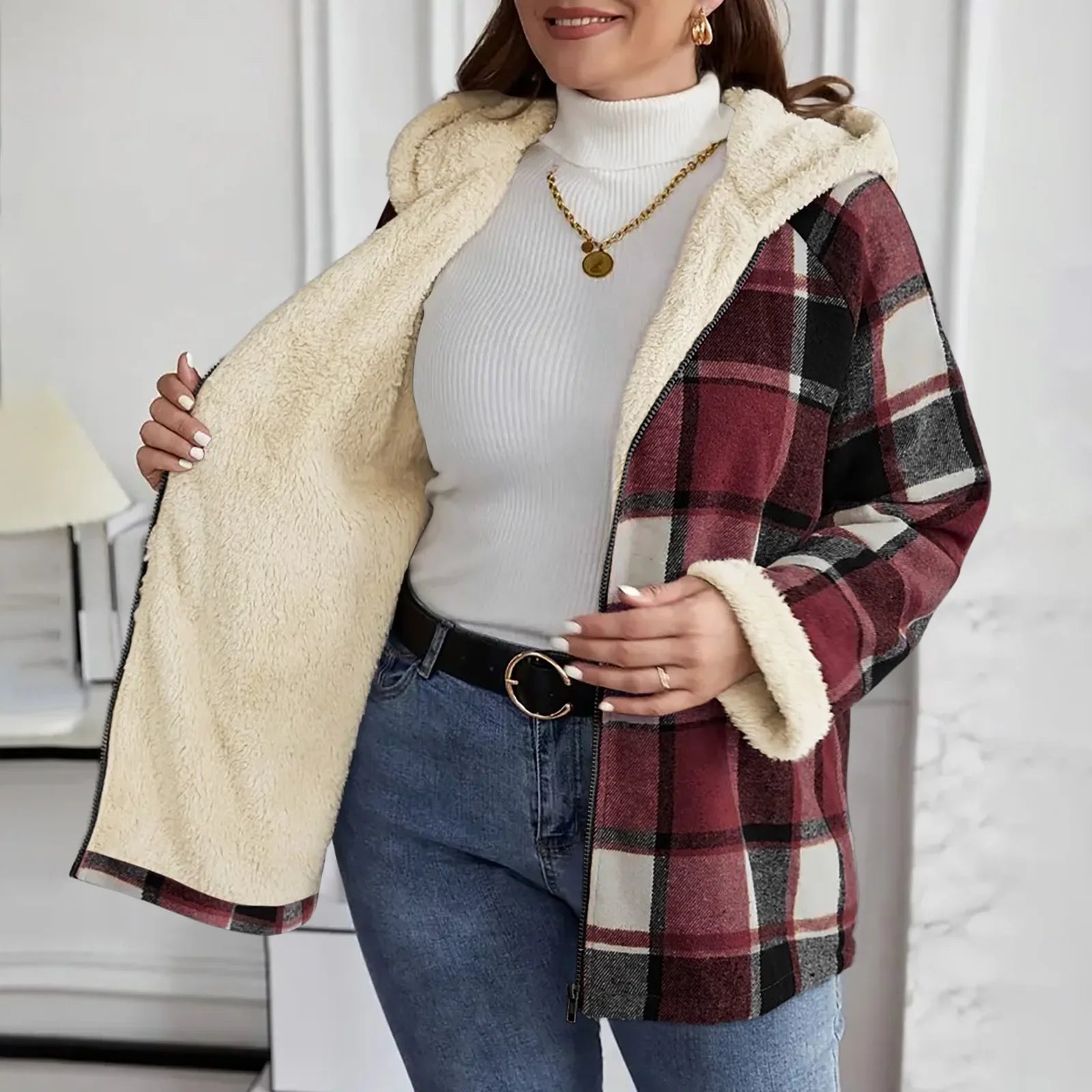 Vivienne | Kariertes Jacke mit warmer Fütterung
