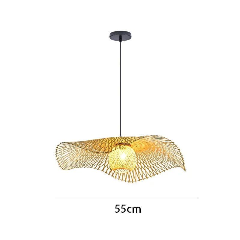 Håndlavet Bambus Loftlampe – 55 cm