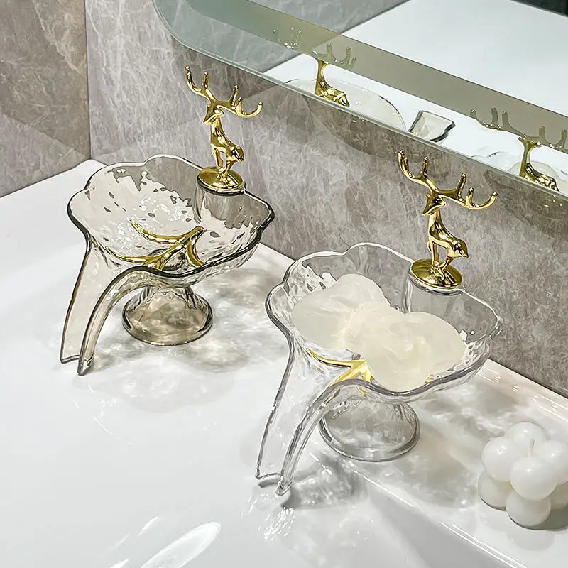 Luxury Deer Soap Box Toilet Soap Box Ins Home Bathroom Soap Storage Drain Storage Rack Soap Dish