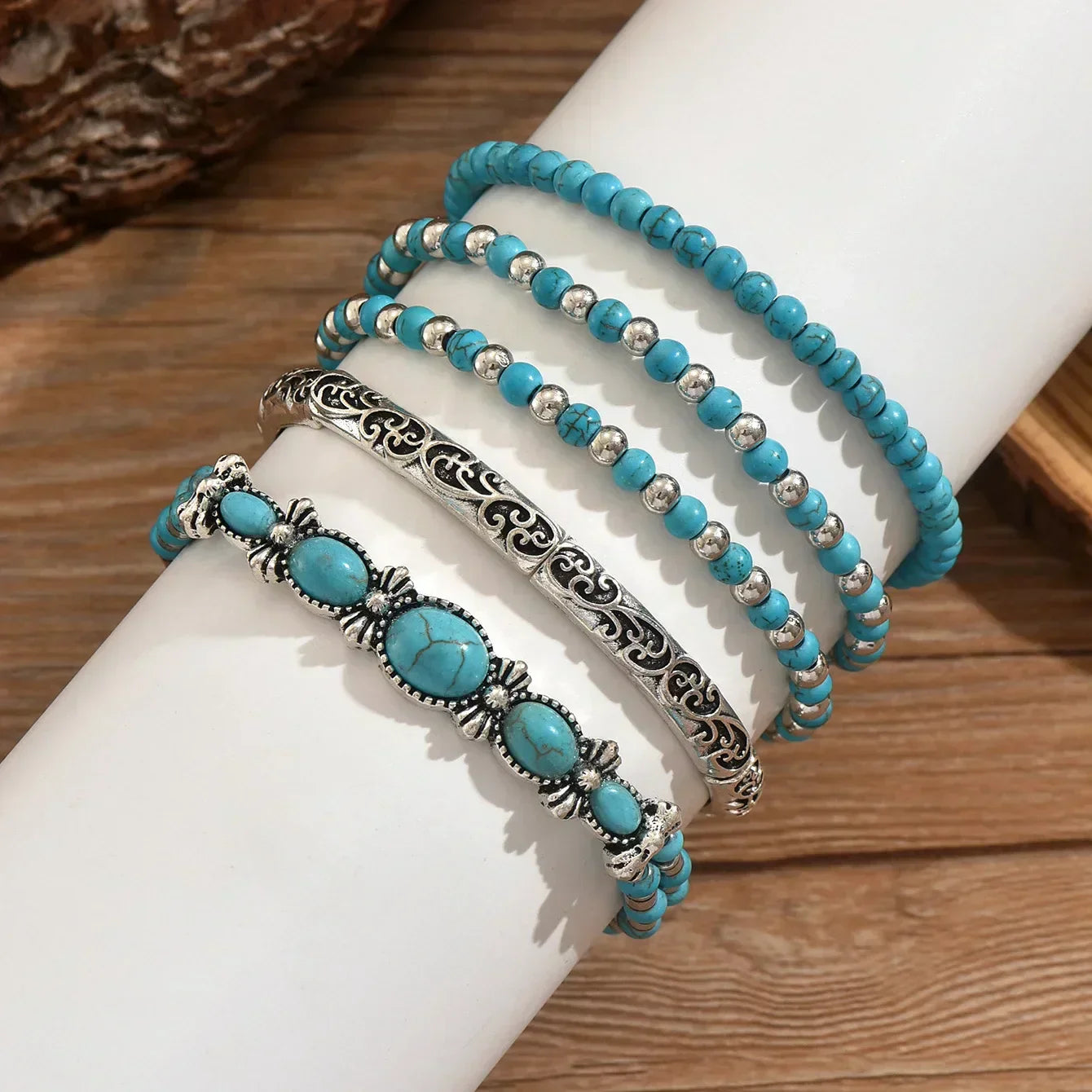 Fynmade™ – Elegantes Türkis-Armband mit mehreren Reihen