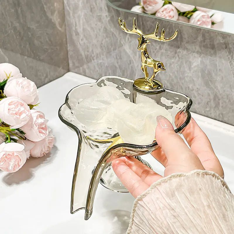 Luxury Deer Soap Box Toilet Soap Box Ins Home Bathroom Soap Storage Drain Storage Rack Soap Dish
